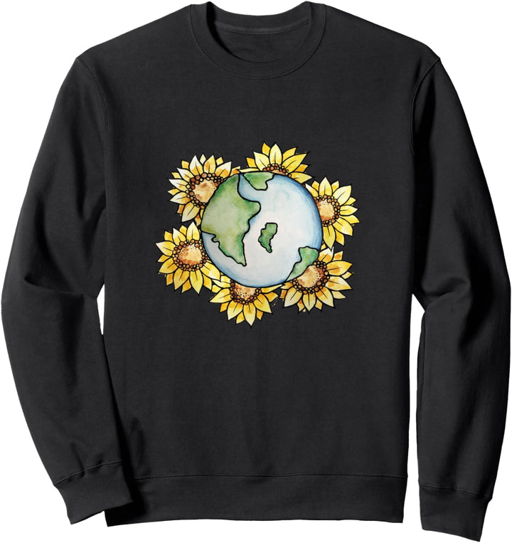 Sonnenblume-Erdklima-Schlag-Tag der Erde Sweatshirt