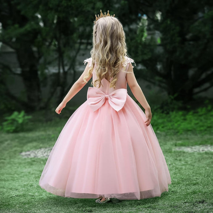 LOLANTA Festliches Kleid Mädchen, Prinzessin Kleider Mädchen Hochzeit Partykleid, Elegant Langes Abe