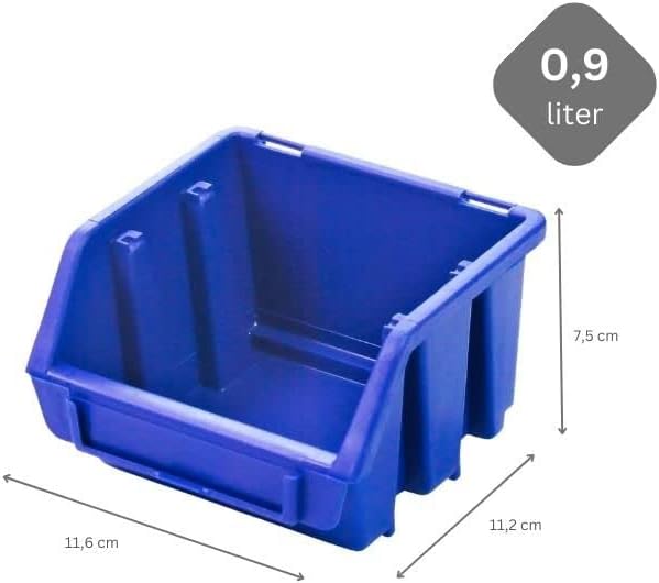 PROREGAL SuperSparSet 10x Sichtlagerbox 1 | HxBxT 7,5x11,6x11,2cm | Blau | Sichtlagerbehälter Sichtl