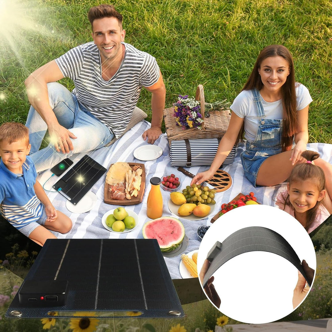 100 W Solarpanel | Outdoor-USB-Telefon-Ladegerät 100 W – wasserdichte Ladebank für den Aussenbereich