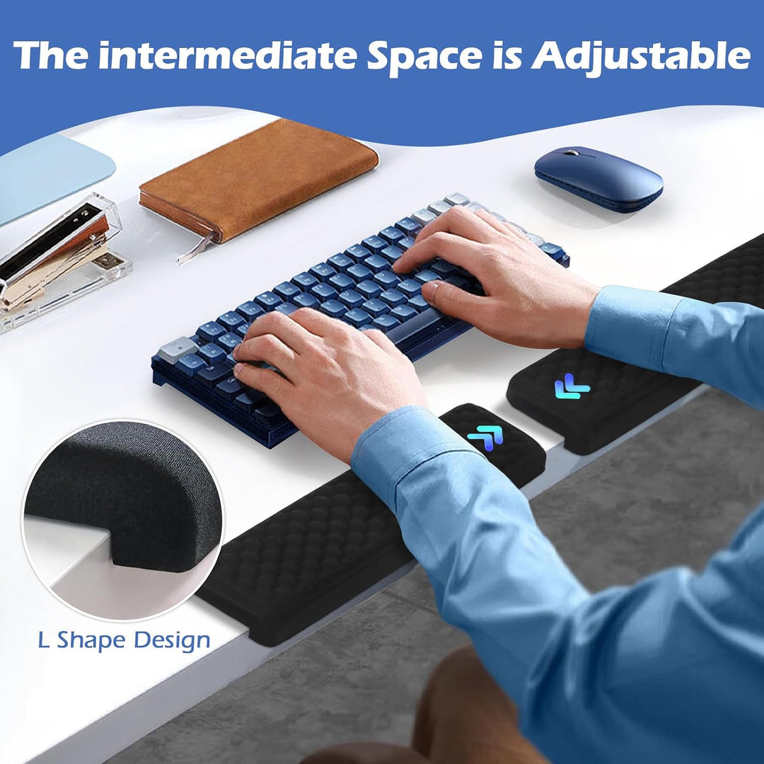 L-förmige Schreibtisch EdgeRest 2er-Set Handballenauflage Tastatur Armauflage Schreibtisch 38cm Schr