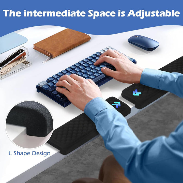 L-förmige Schreibtisch EdgeRest 2er-Set Handballenauflage Tastatur Armauflage Schreibtisch 38cm Schr