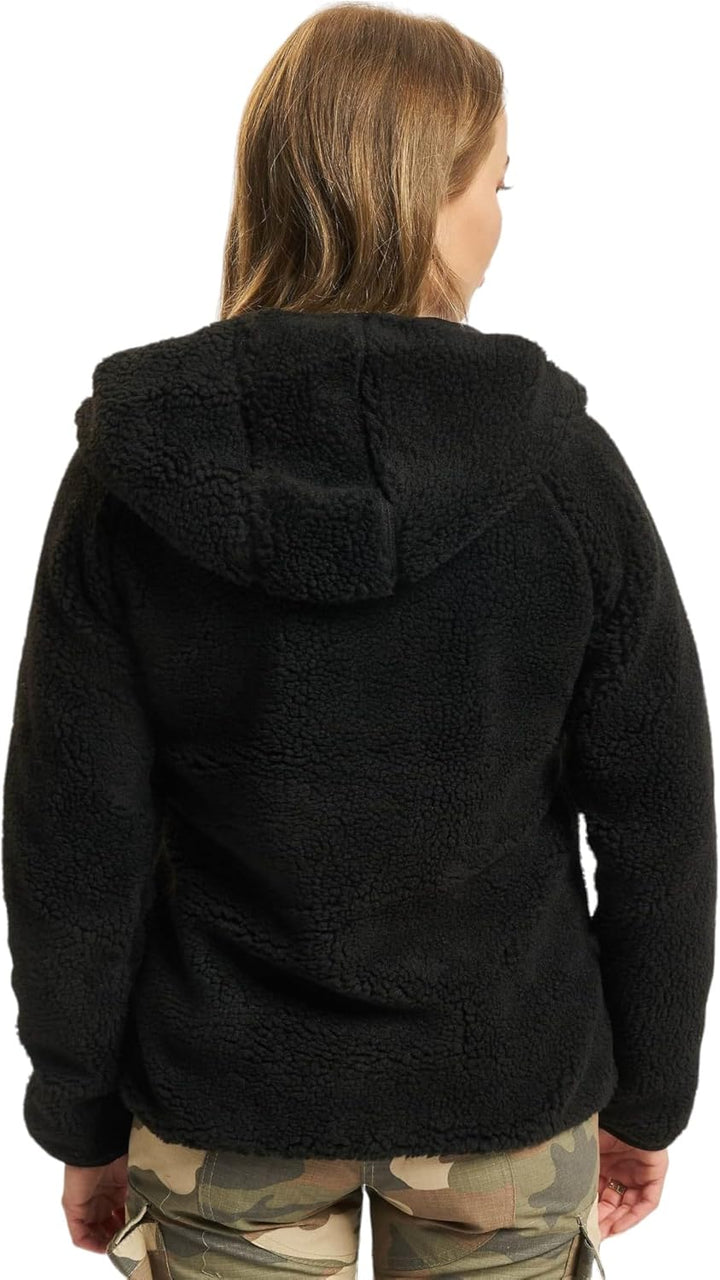 Brandit Women Teddyfleece Jacket Hooded, many colours, Grössen XS bis 5XL, XS Schwarz