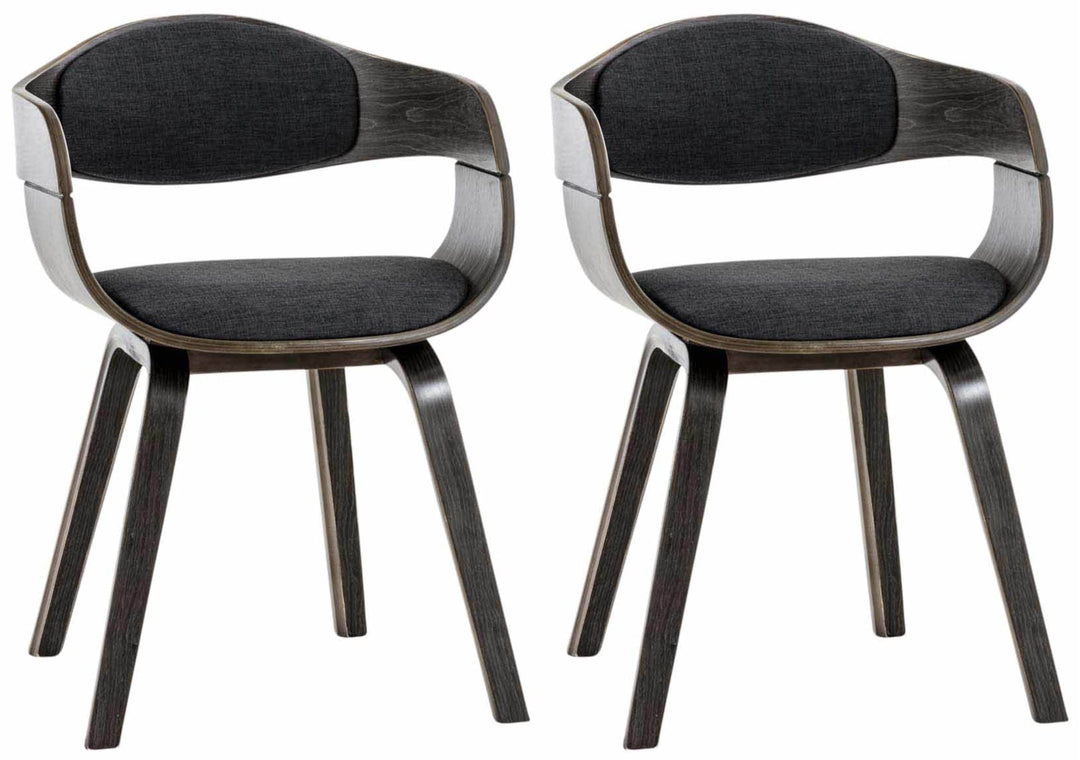 CLP 2er Set Esszimmerstühle ergonomisch Kingston, Lehnstühle mit umlaufender Rückenlehne, Holzgestel