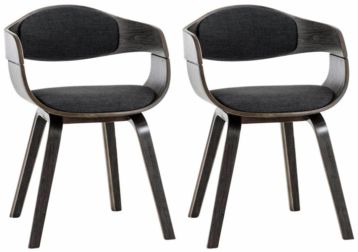 CLP 2er Set Esszimmerstühle ergonomisch Kingston, Lehnstühle mit umlaufender Rückenlehne, Holzgestel