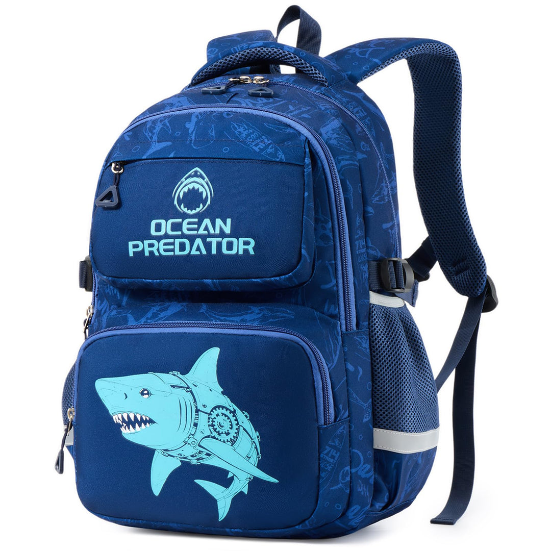 Amythe Schulrucksack Jungen Teenager, Schultasche Kinder mit Reflektoren für 1. bis 4. Klasse, Leuch