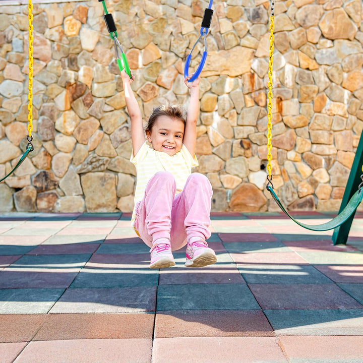 PELLOR Kinder Klettern Ringe, Multifunktions Turnringe, Multifunktions Trapeze Schaukel mit Kunststo