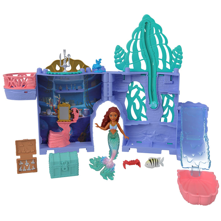 Mattel DISNEY Storytime Stackers - Spielset "Arielles Grotte" mit stapelbarem Puppenhaus, kleiner Me