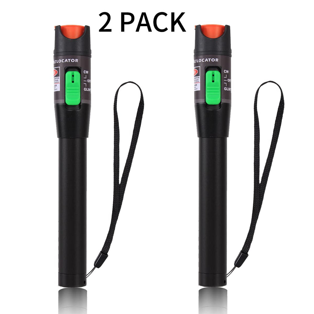 2 Stück Visual Fault Locator 30 km, Fiber-Optic-Kabel-Tester mit rotem Lichtstift, VFL mit 2,5 mm Un