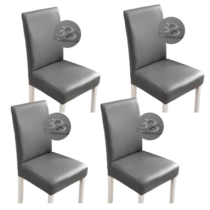 Stuhlhussen 6er/4er PU Leder Stuhlbezug wasserdichte Stretch Esszimmer Stuhlüberzug Stretch Stuhl Hu