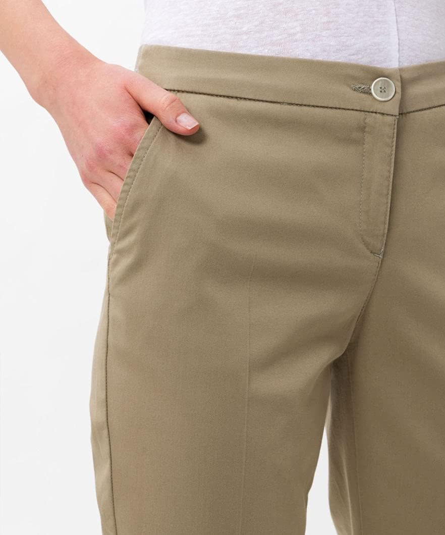 BRAX Damen Style Maron verkürzte Form sportlich-Elegante City Hose, Vintage Khaki