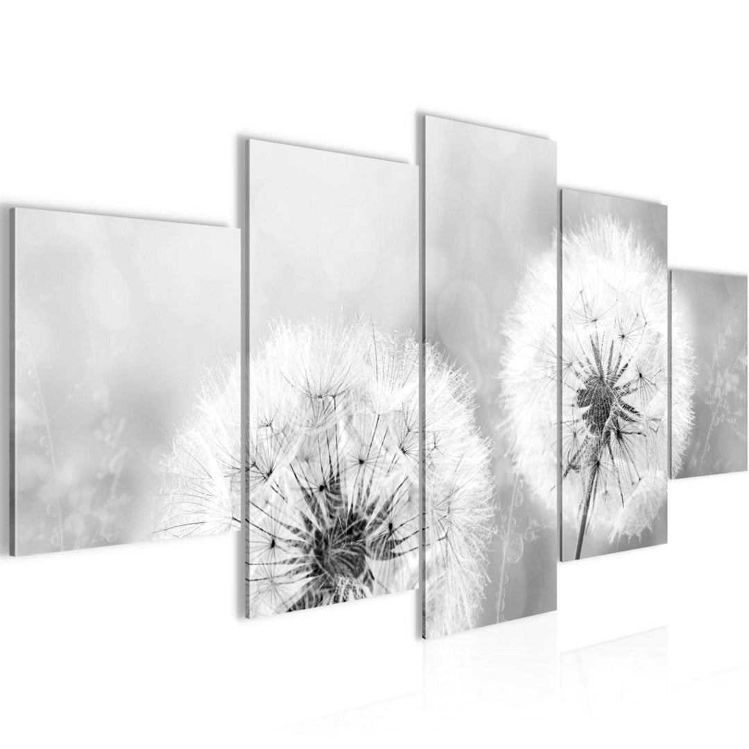 Runa Art Bild Wohnzimmer Schlafzimmer Pusteblume 5 Teilig Natur Schwarz Weiss Wandbilder auf Vlies L