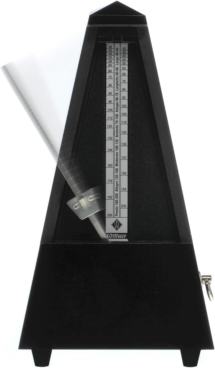Wittner Metronom 806 Holzgehäuse ohne Glocke Taktell Pyramidenform schwarz hochglanz, schwarz hochgl