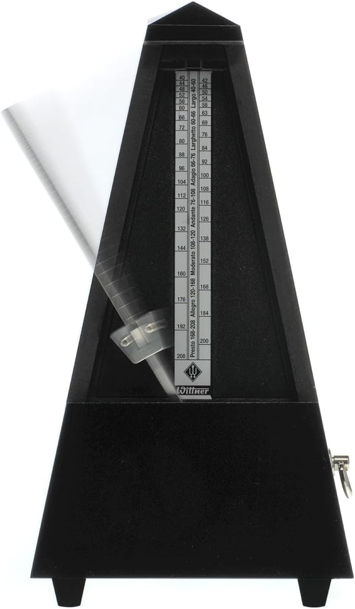 Wittner Metronom 806 Holzgehäuse ohne Glocke Taktell Pyramidenform schwarz hochglanz, schwarz hochgl