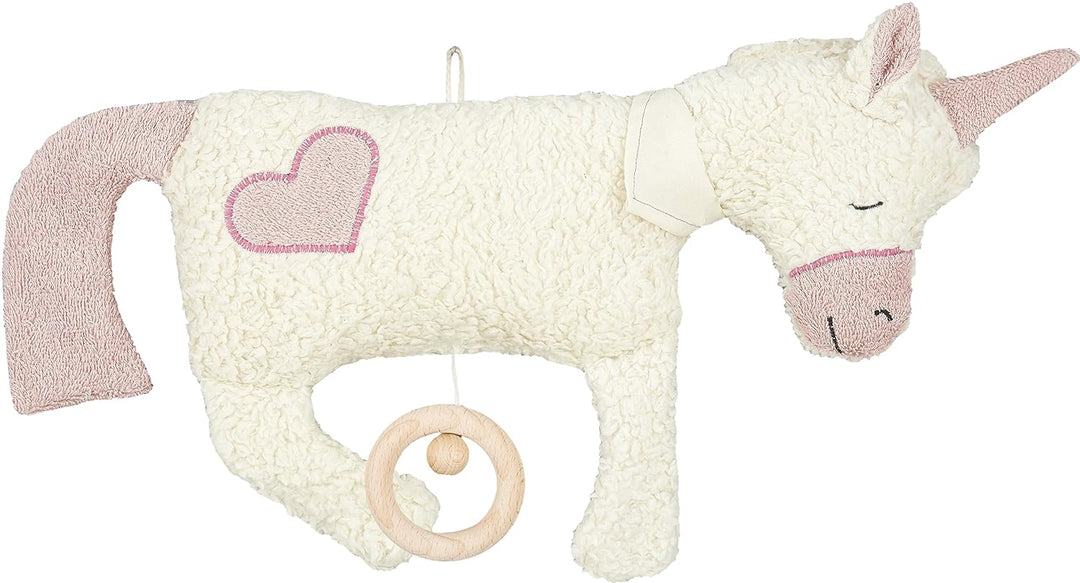 Efie Bio - Spieluhr Einhorn, Herz Applikation, kontrolliert biologischer Anbau (organic), Made in Ge