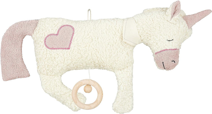 Efie Bio - Spieluhr Einhorn, Herz Applikation, kontrolliert biologischer Anbau (organic), Made in Ge