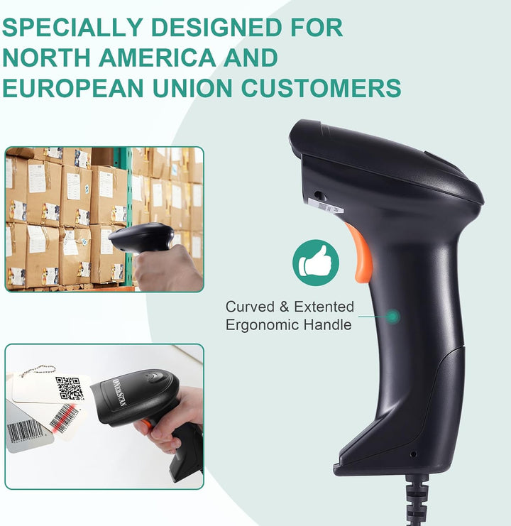 USB Barcode Scanner, 1D Laser Kabel Handheld Barcode Scanner für Mobile Zahlung, Convenience Store,