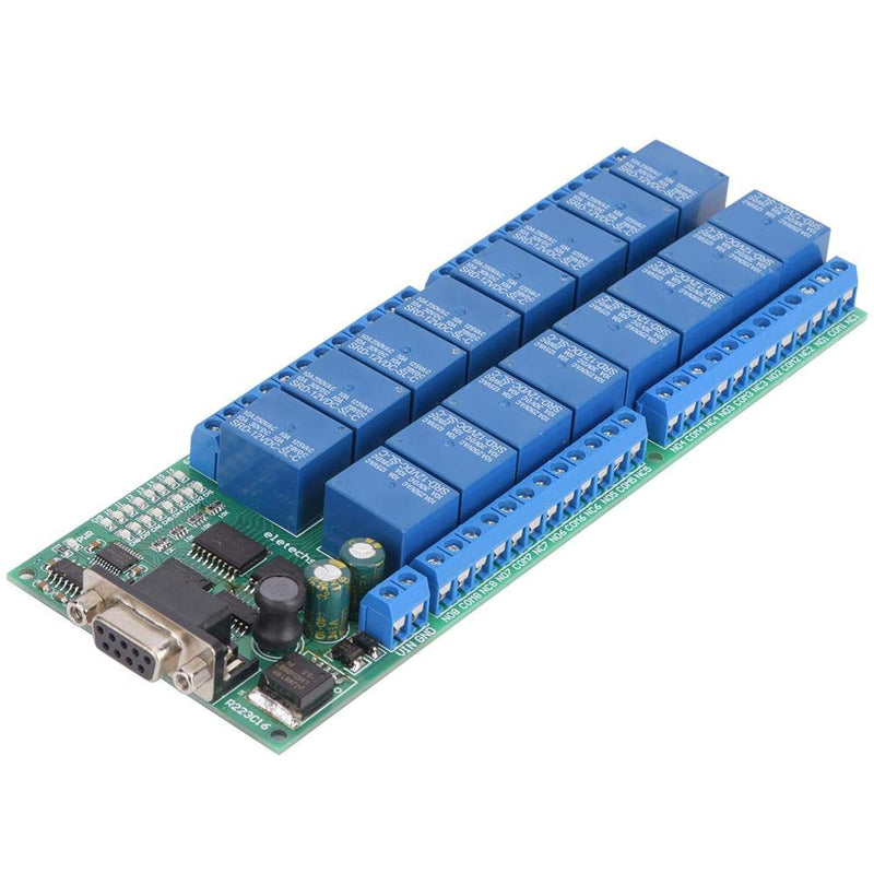 Jeanoko R223C16 16-Kanal-Relaiskarte DB9-Relaismodul Buchsenschnittstelle Serial Port Smart Module f