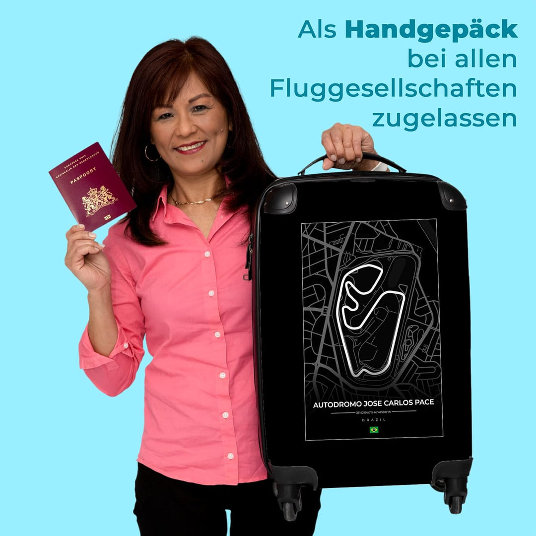 NoBoringSuitcases.com® Koffer Handgepäck Trolley Rollkoffer Kleine Reisekoffer mit 4 Rollen - Rennst