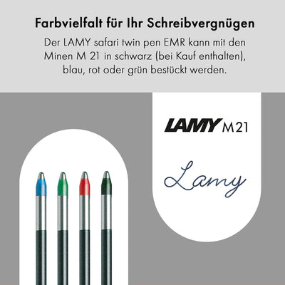 LAMY safari twin pen all black EMR Stylus 2-in-1 Kugelschreiber in der Farbe Schwarz für den flexibl