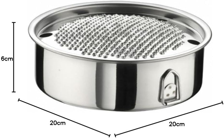 Edelstahl Profi Käsereibe mit Unterteil 20 cm Ø von "Pinti Inox"