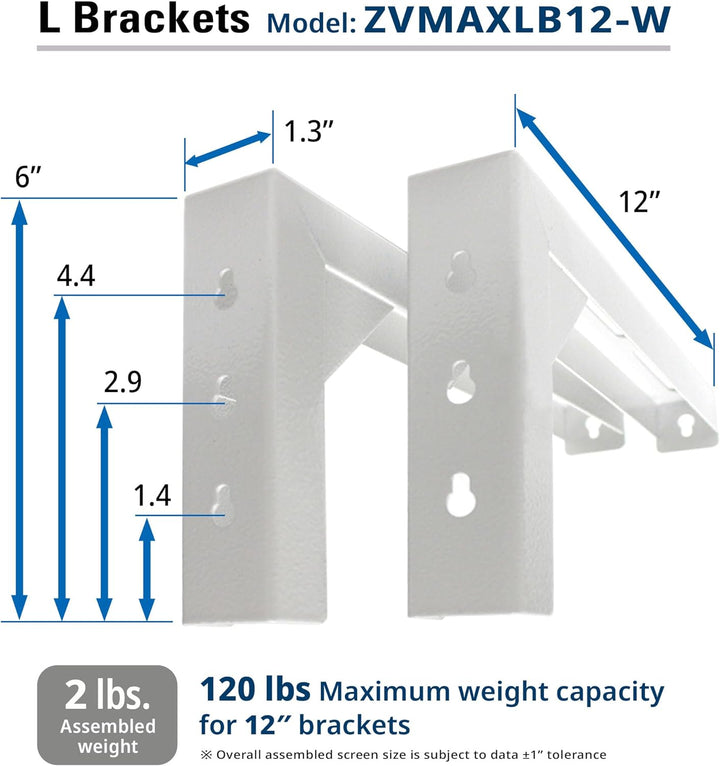 Elite Screens Universal-Projektor-Leinwand, 30,5 cm, Weiss, verstärkte Metallkonstruktion, Wand- ode