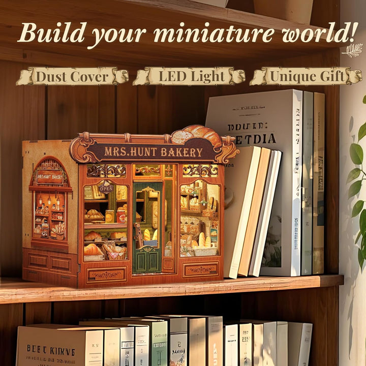 CUTEBEE Book Nook Kit | DIY Puppenhaus & Miniatur Haus Selber Bauen | Modellbausatz für Erwachsene m