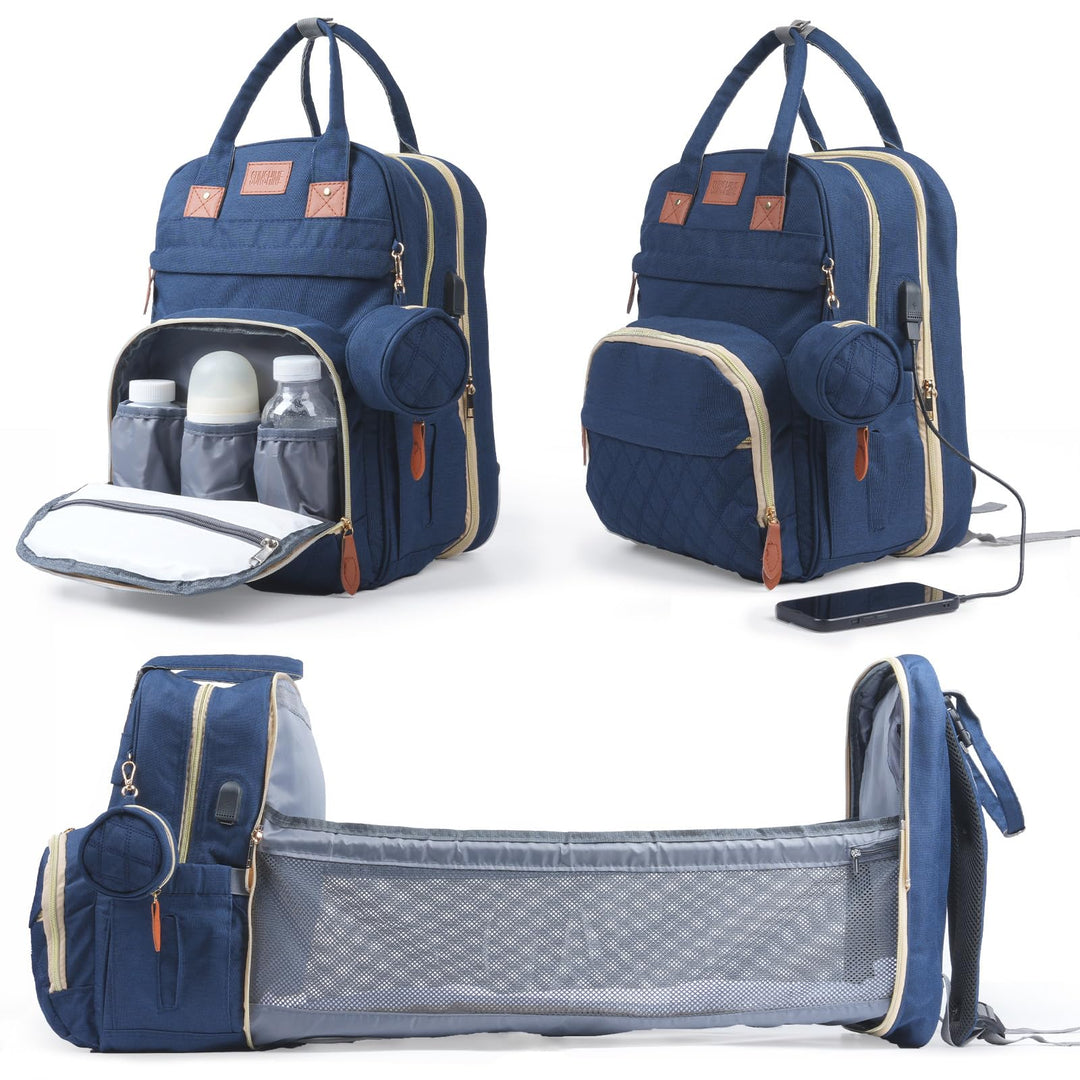 Wickeltasche Rucksack，Wickelrucksack Gross，Multifunktional Diaper Bag mit Mobiler Wickelauflage，Wass