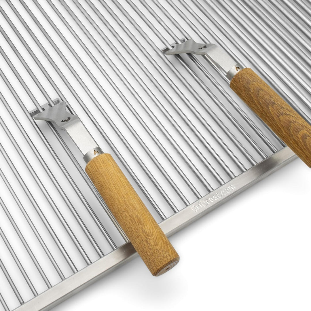 Universal-Griffe | Grillrostheber aus Edelstahl | abnehmbar - robust für alle Grillroste (Stäbe von