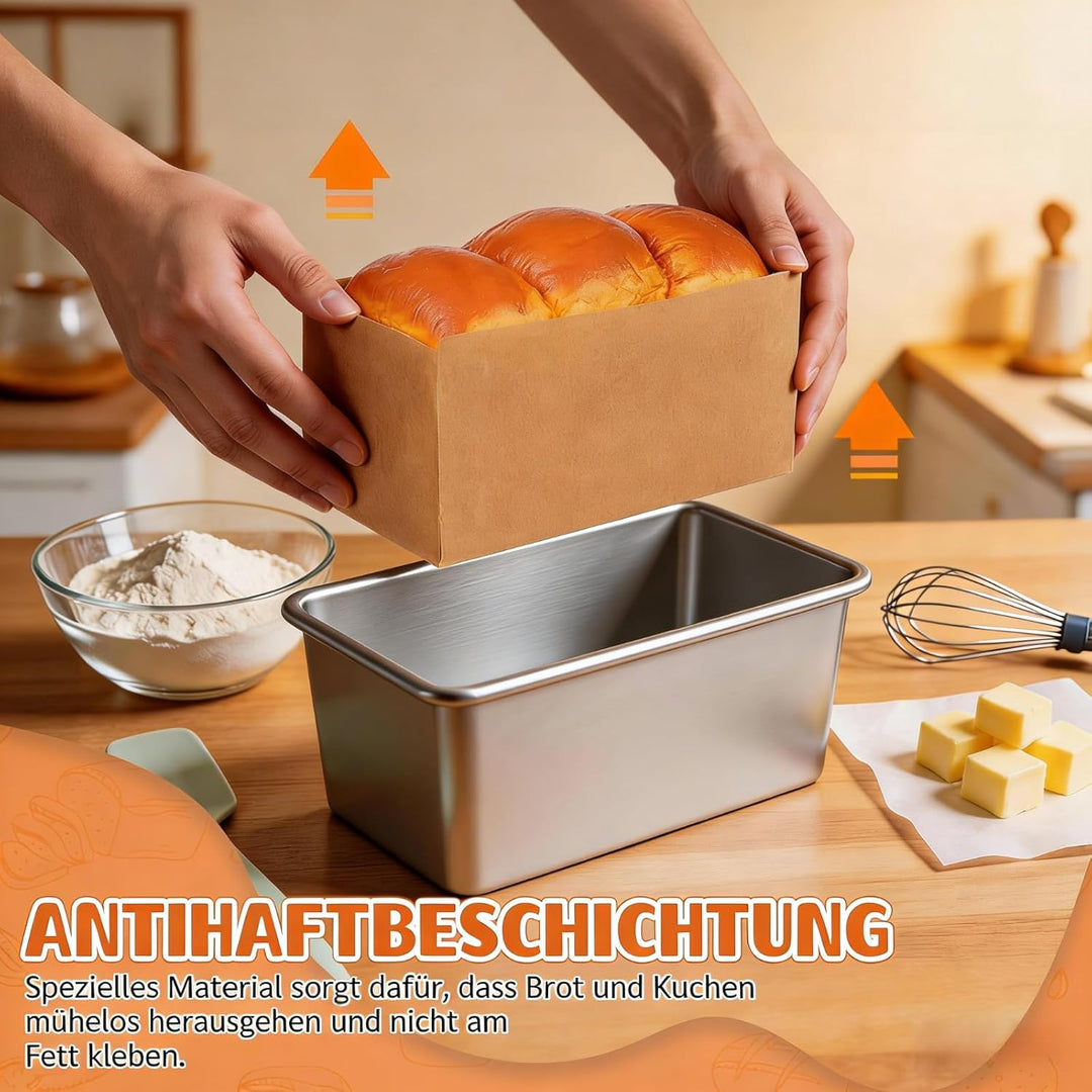 NOLITOY 50 Stück Backpapier für Kastenform Antihaft Einleger Brotbackform Rechteckig Kuchenform Papi
