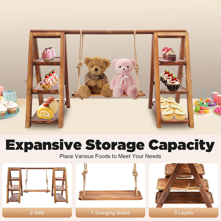 Cupcake Ständer Holz Tortenständer 3 Etagen mit lebensmittelechter Oberfläche Etagere 3 Etagen Holz