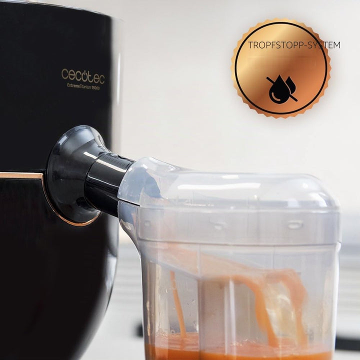 Cecotec Entsafter für Obst und Gemüse ExtremeTitanium 19000. 1000 W, 19000 U/min Geschwindigkeit, Ti