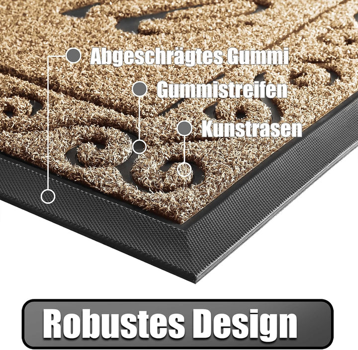 Yimobra Fussmatte Aussen, 75 x 43 cm, rutschfest, Wetterfest, Waschbar, Wellcome Schmutzfangmatte fü