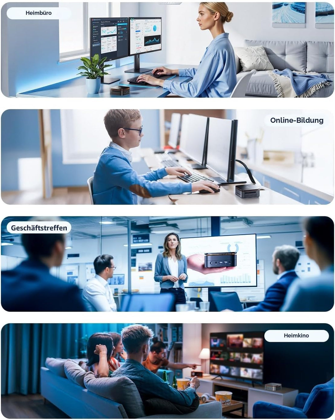 NiPoGi E1 Mini PC Ιntel Twin Lake N150(Aufgerüstet N100) Unterstützt W-11 Pro 16 GB RAM 1TB M.2 SSD,