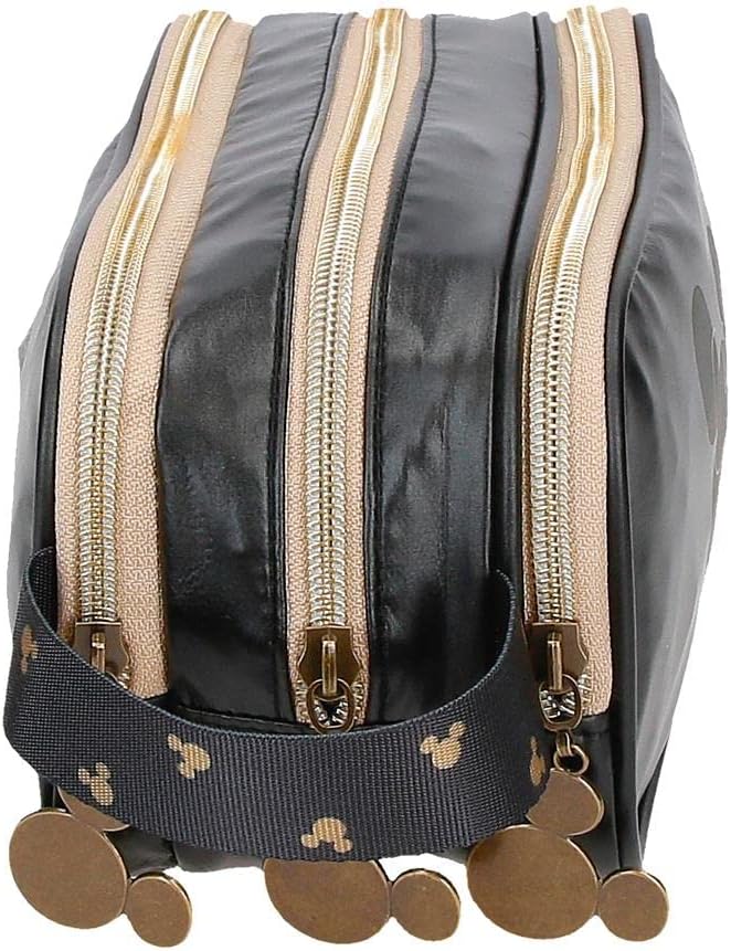 Disney Mickey Outline Federmäppchen, dreifach, Schwarz 22 x 10 x 9 cm Polyester, Schwarz, Dreifach-E