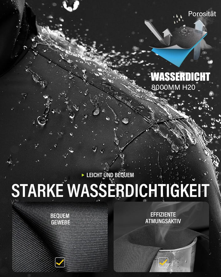 Coutyuyi Herren & Damen Regenanzug Reflektierender 100% Wasserdichter Anzug Outdoor Regenmantel Wind