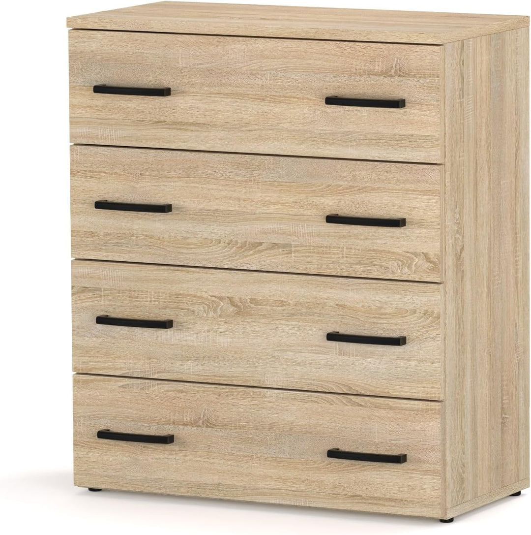 MRBLS_HOME Schuhschrank 71,2 x 82,9 x 35 cm (B/H/T) – Schmale Kommode mit 4 Klappen - Aufbewahrungsk