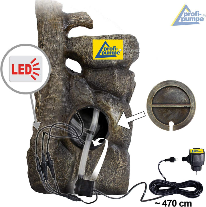Gartenbrunnen Brunnen Zierbrunnen Zimmerbrunnen Brunnen mit LED-Licht 230V Wasserfall Wasserspiel fü