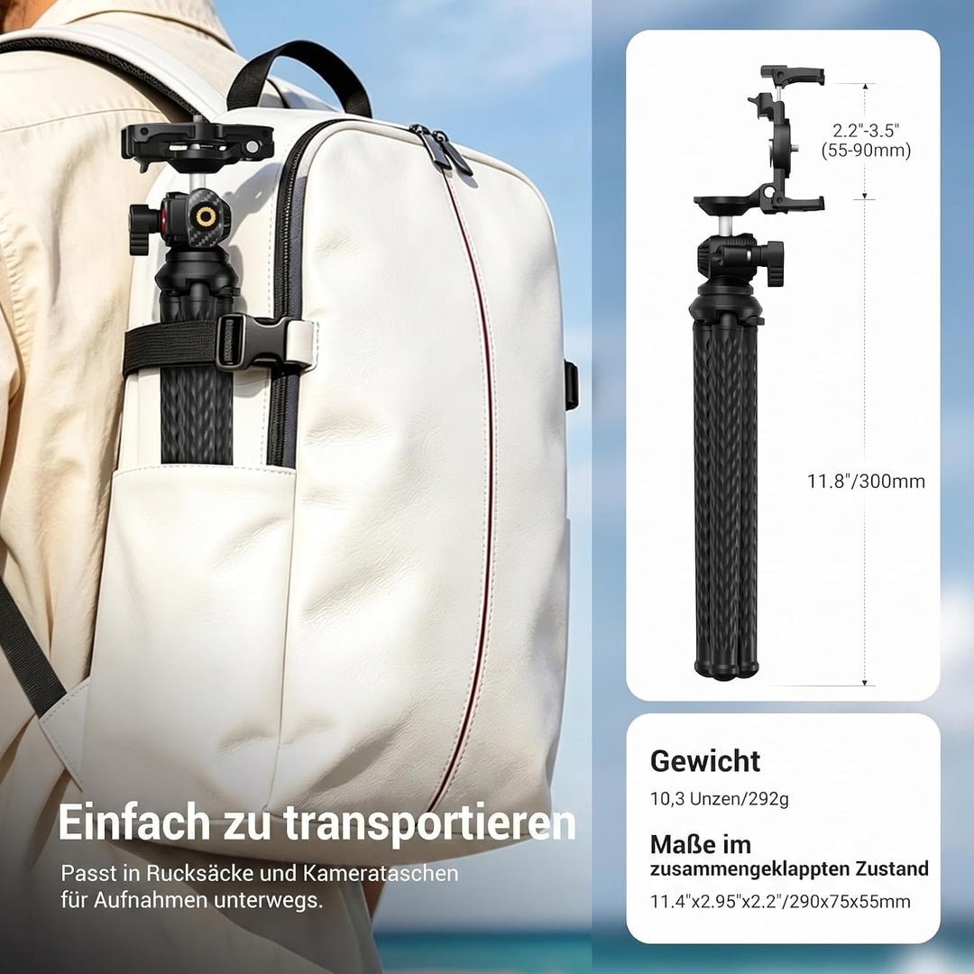 NEEWER Flexibles Handy Stativ, Kleiner Mini Kamera Webcam Tischständer, versteckter Handyhalter und