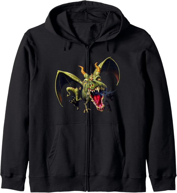 Krampusdrache Gehörnter Tierdämon Fliegendes Monster Hallowe Kapuzenjacke