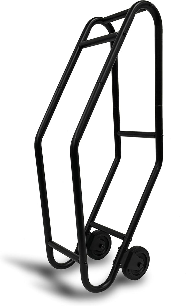 QUICK STAR Kaminholztrolley, 25x40x95 cm, Schwarz Pulverbeschichtet, 2 Gummierte Räder, Stahl