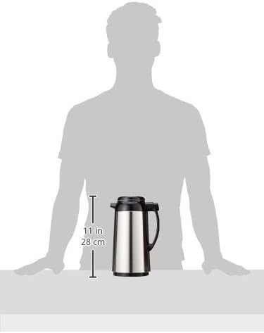Zojirushi 915.030 Edelstahl 18/10 Isolierkanne, Schwarz, 1L Kapazität, 27cm Höhe