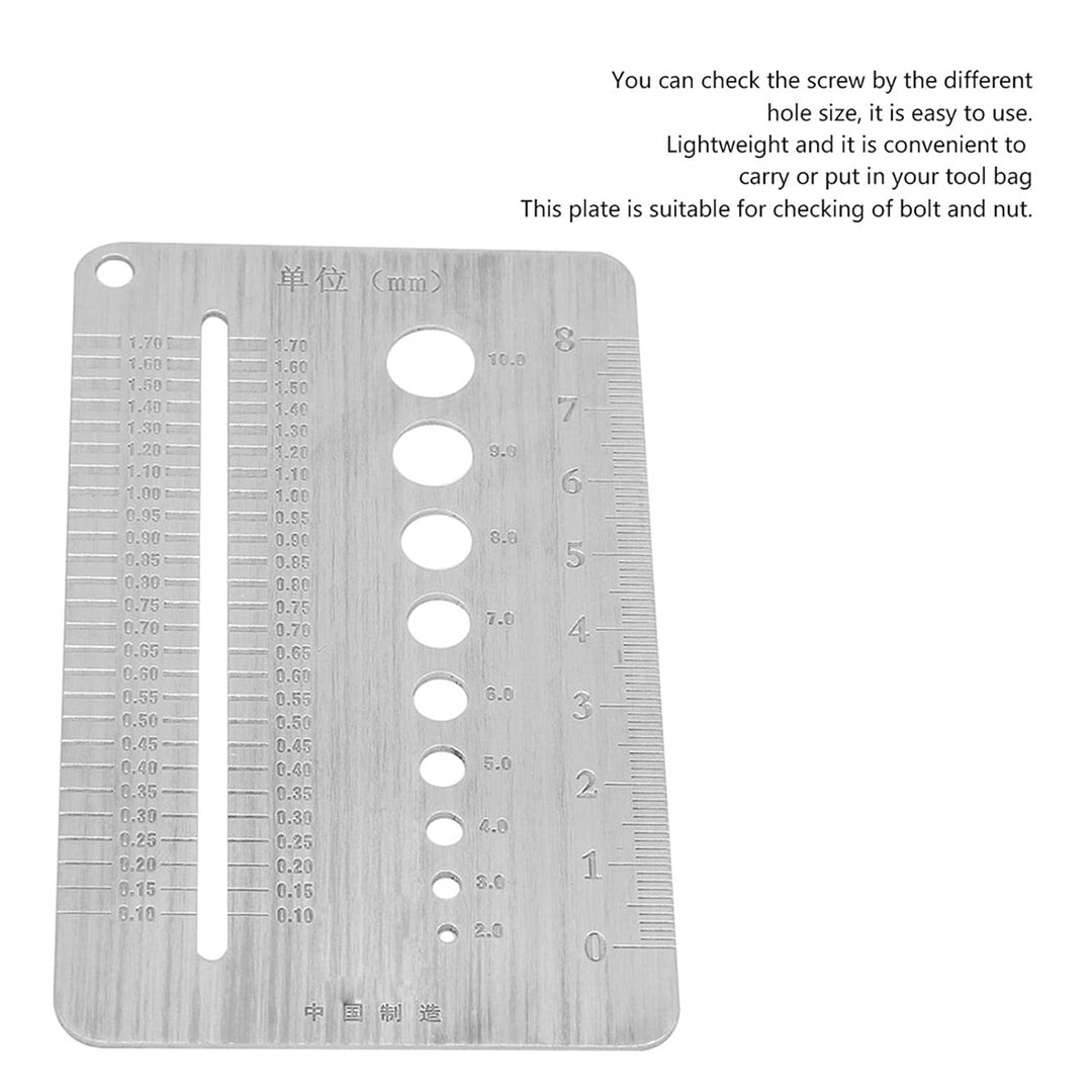 2-10mm Screw Checker Gauge Stahl Screw Checker Edelstahl Screw Gauge Platte Schraubendurchmesser Mes