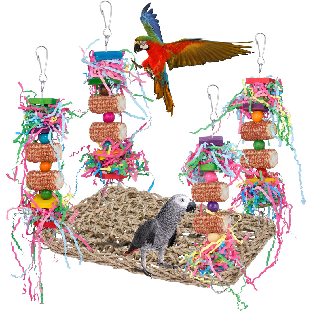 Wellensittich Spielzeug, Vogelspielzeug Für Vögel, Natürliches Maiskolben,Papagei Kauspielzeug Bunte