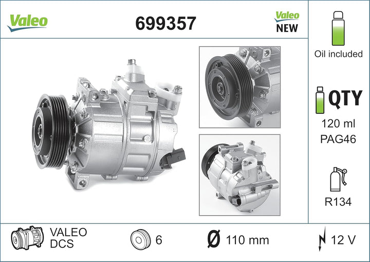 VALEO Neuteil Kompressor Klimaanlage 699357