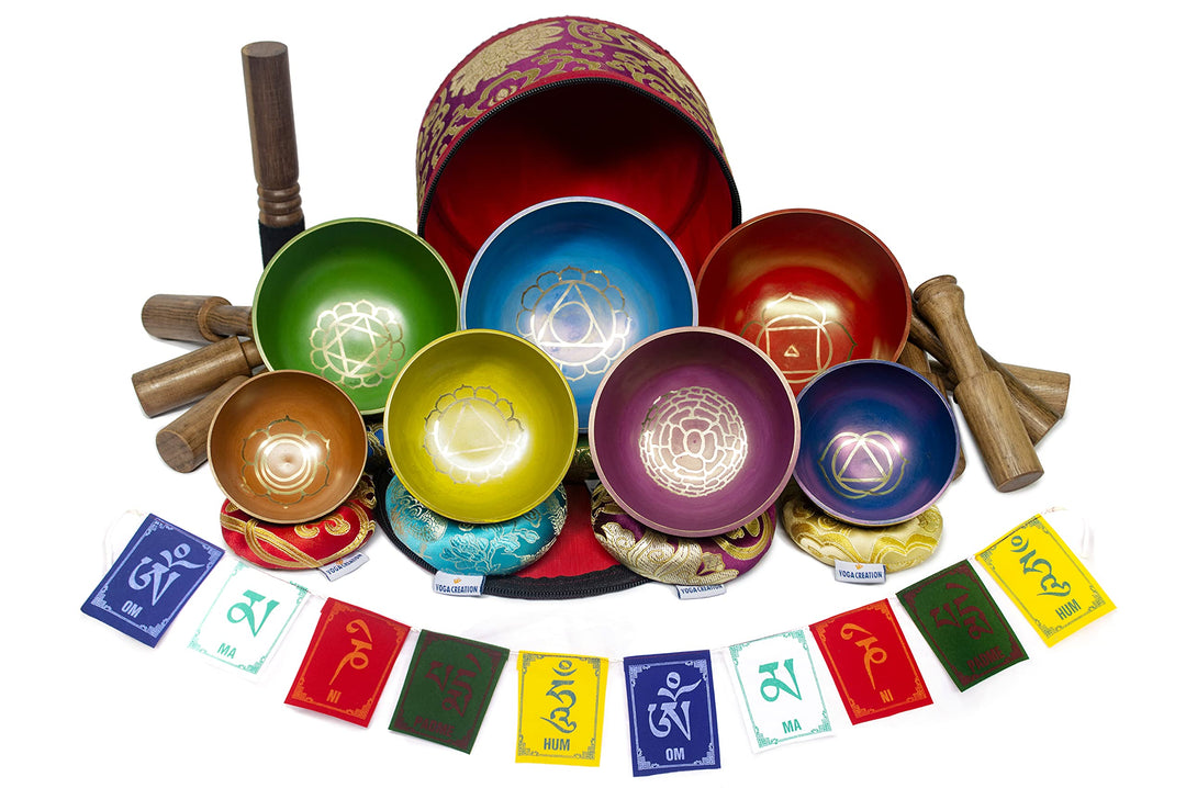 ESK Chakra Heilende Tibetische Klangschalen-Set 7 Stück für Meditation - Himalaya-Klangschalen ESK 1