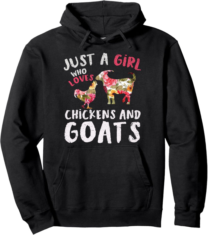 Nur ein Mädchen das Hühner und Ziegen liebt Huhn Ziege Pullover Hoodie