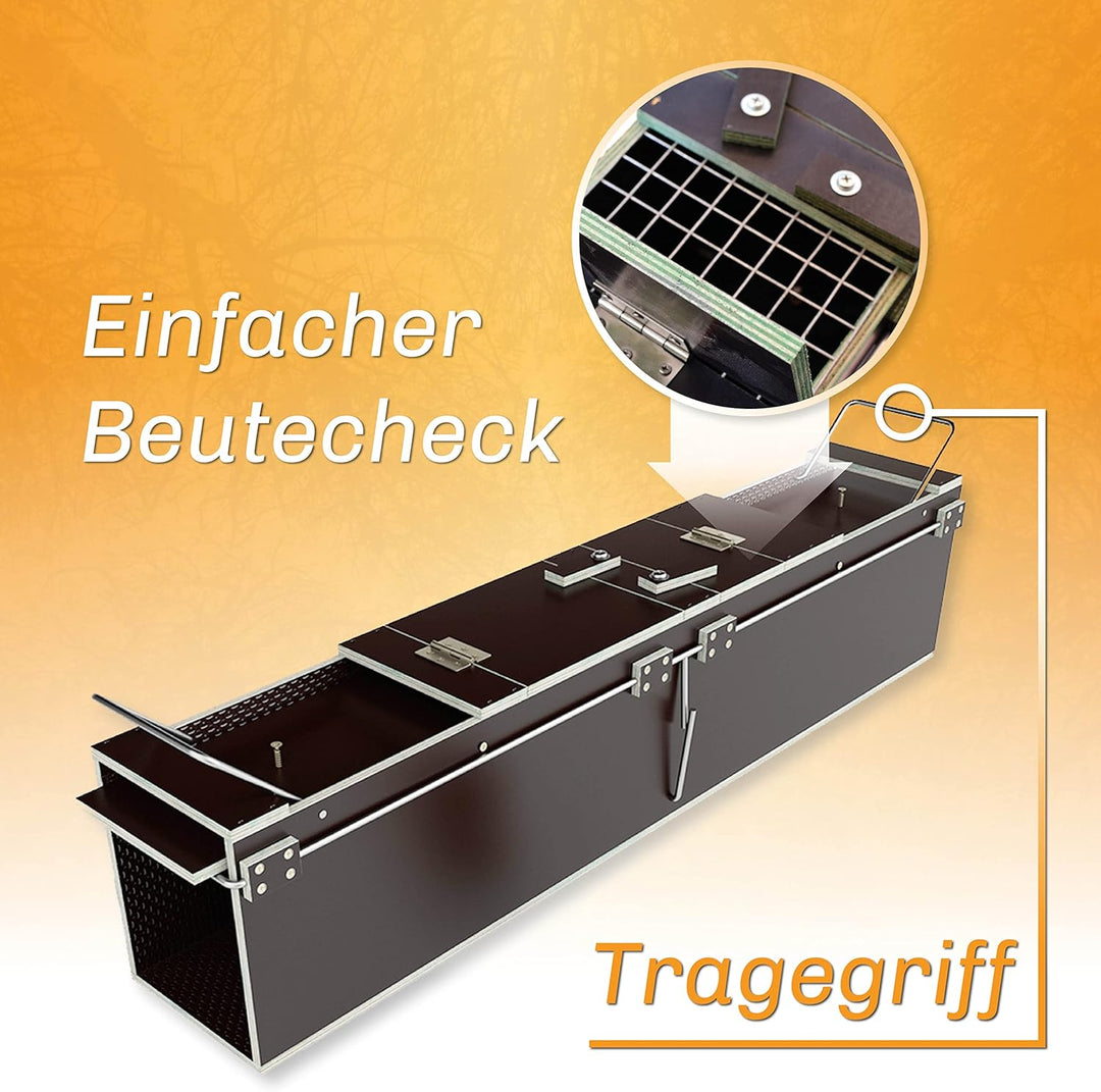 Martenbrown® Marderfalle Gross 100cm I Dient auch als Waschbärfalle oder Katzenfalle I Marder Kasten
