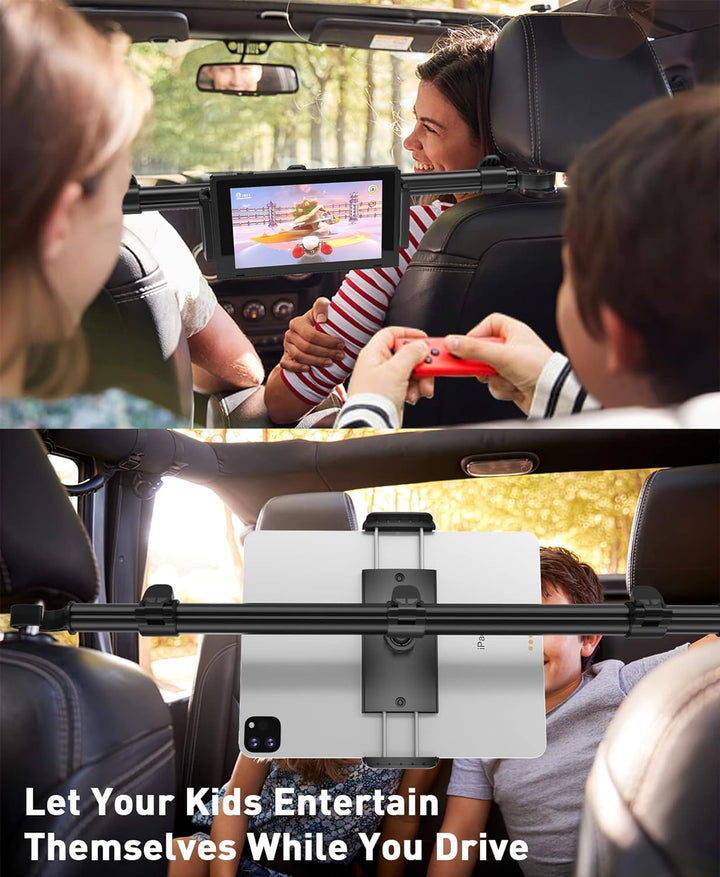 TRYONE Tablet Halterung Auto Mitte, Tablet Kopfstützenhalter - Universal verstellbare KFZ Tablet Hal