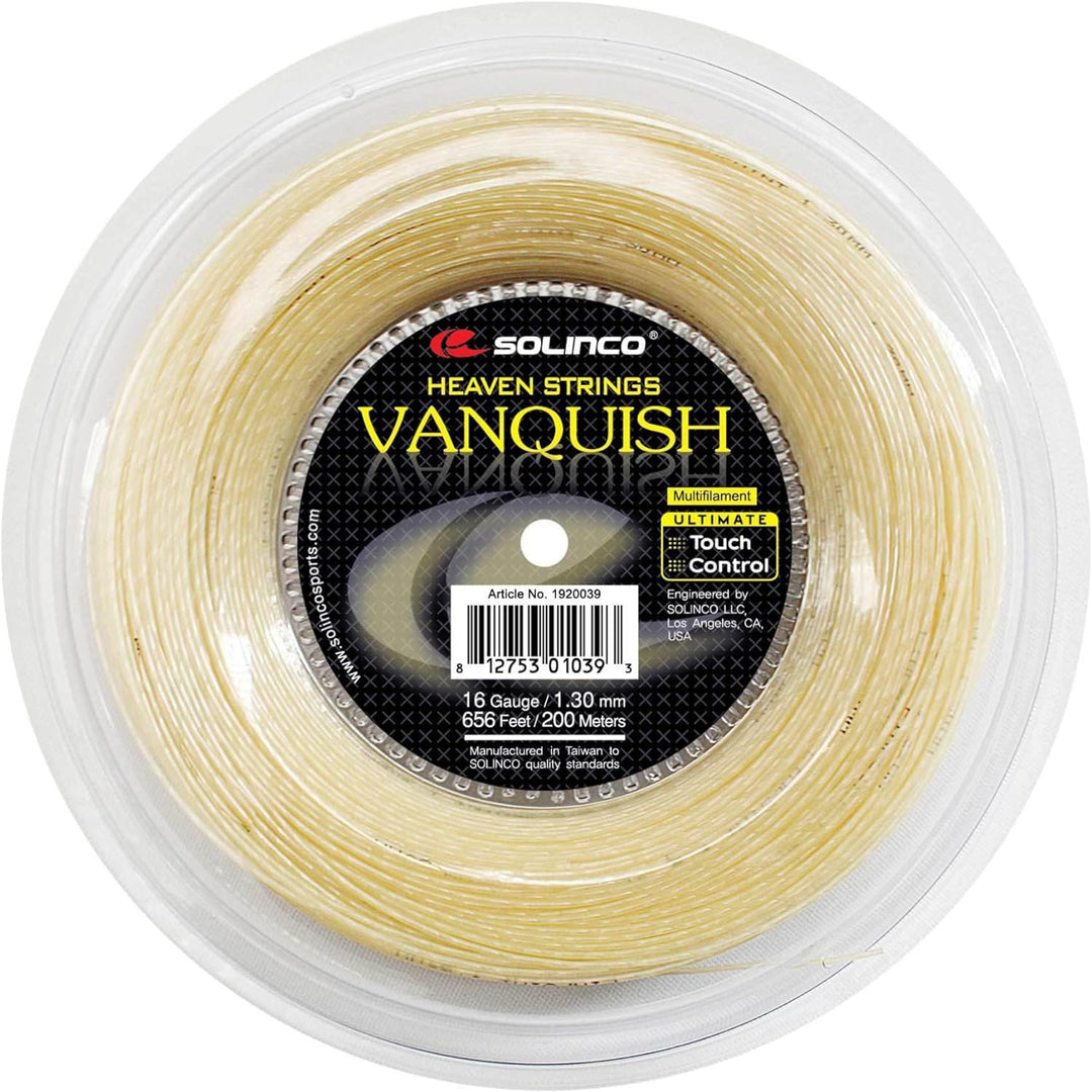 Solinco Vanquish 200M Natur Tennis Saitenrolle 200m Multifil Nude 200 m, 200 m